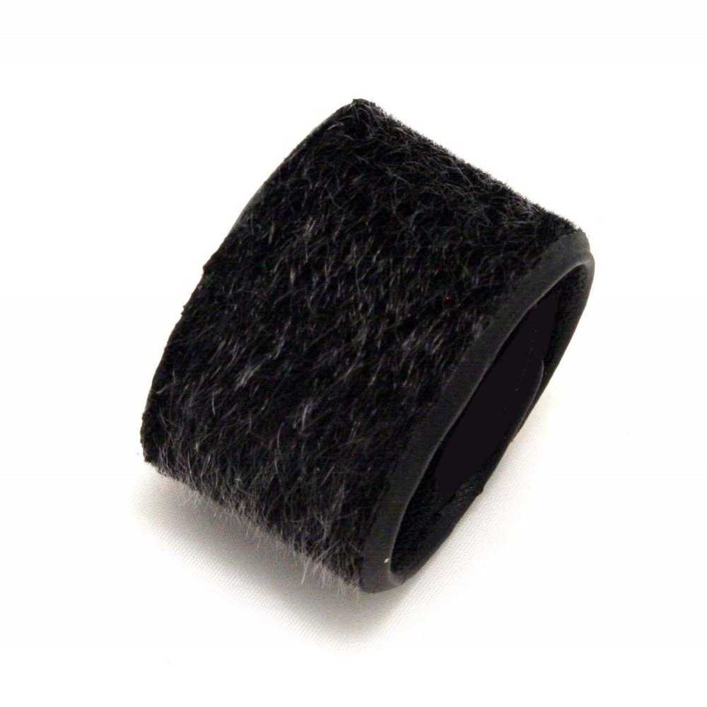 2 MIA Black Furry Leather Material Ponytail Cuff